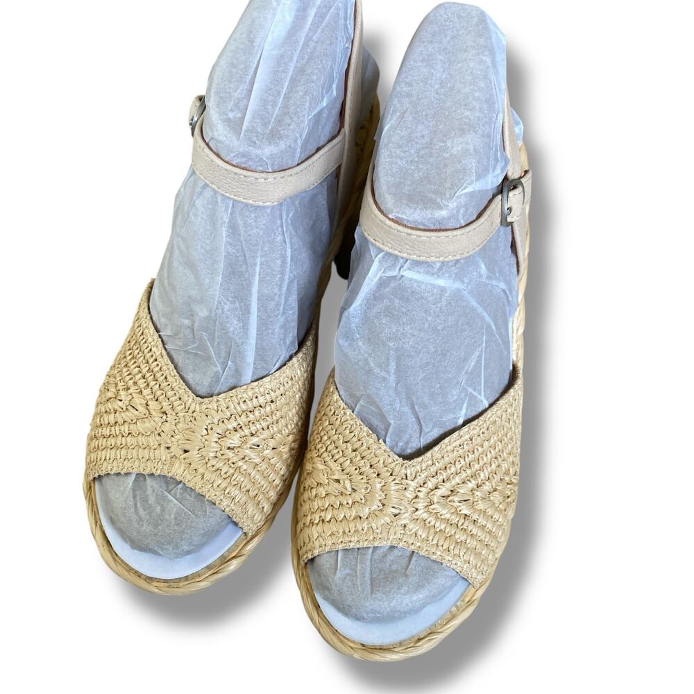 New Gentle Souls by Kenneth Cole Nomi Raffia Wedge Sandals Sz 6M Espidrille - Picture 10 of 16